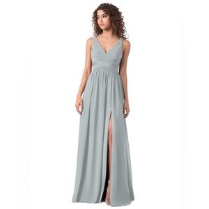 Azazie Genelle dolphin grey formal dress
